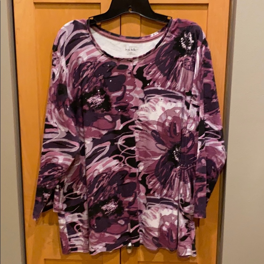 Nicole Miller Top with Stud Accents